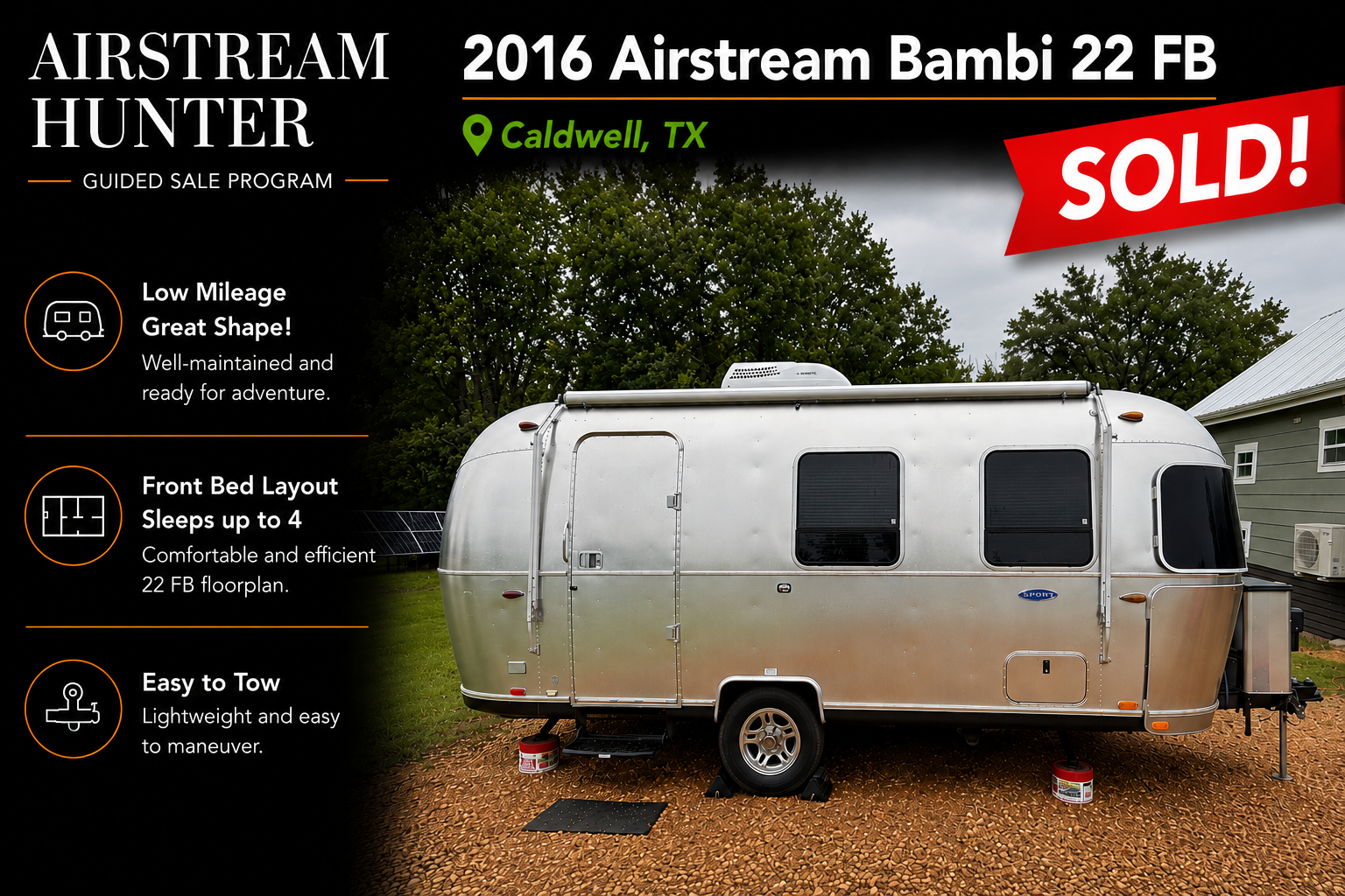 2016 Airstream Bambi — $35,900